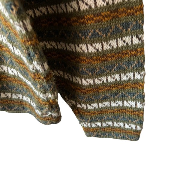 The Alpaca Connection Peru Handmade Stripped Button Front Cardigan Pockets - Picture 8 of 16